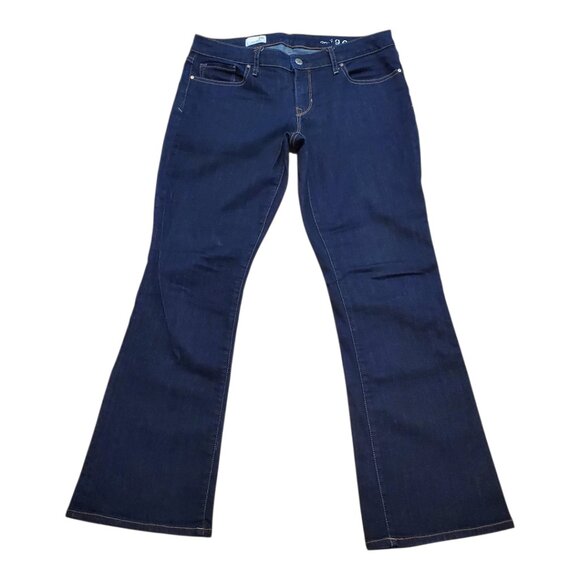 GAP 1969 SZ 29P Petite Women's Sexy Bootcut 5-Pocket Dark Wash Blue Jeans - Picture 1 of 13